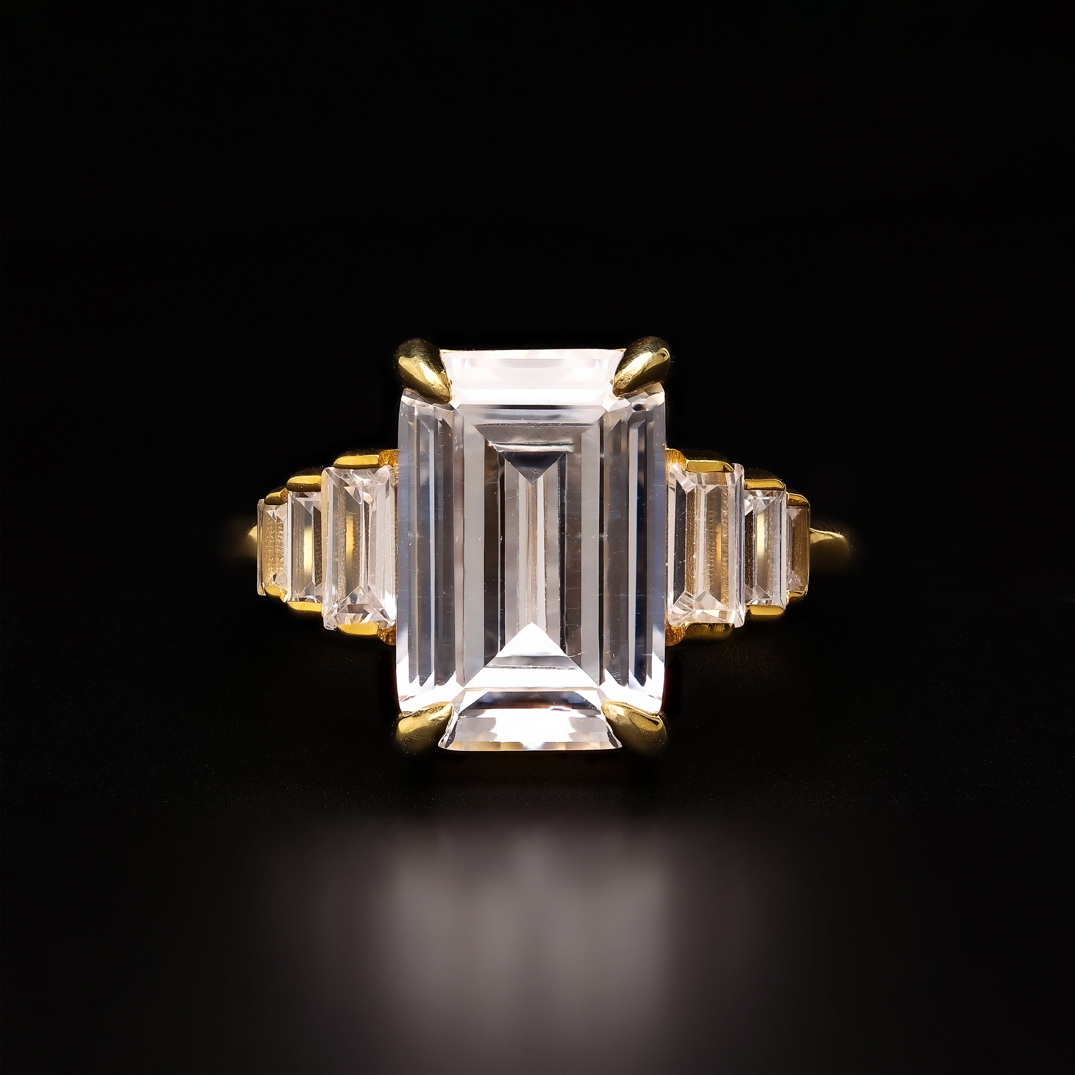 Regal Step-Cut Baguette Ring