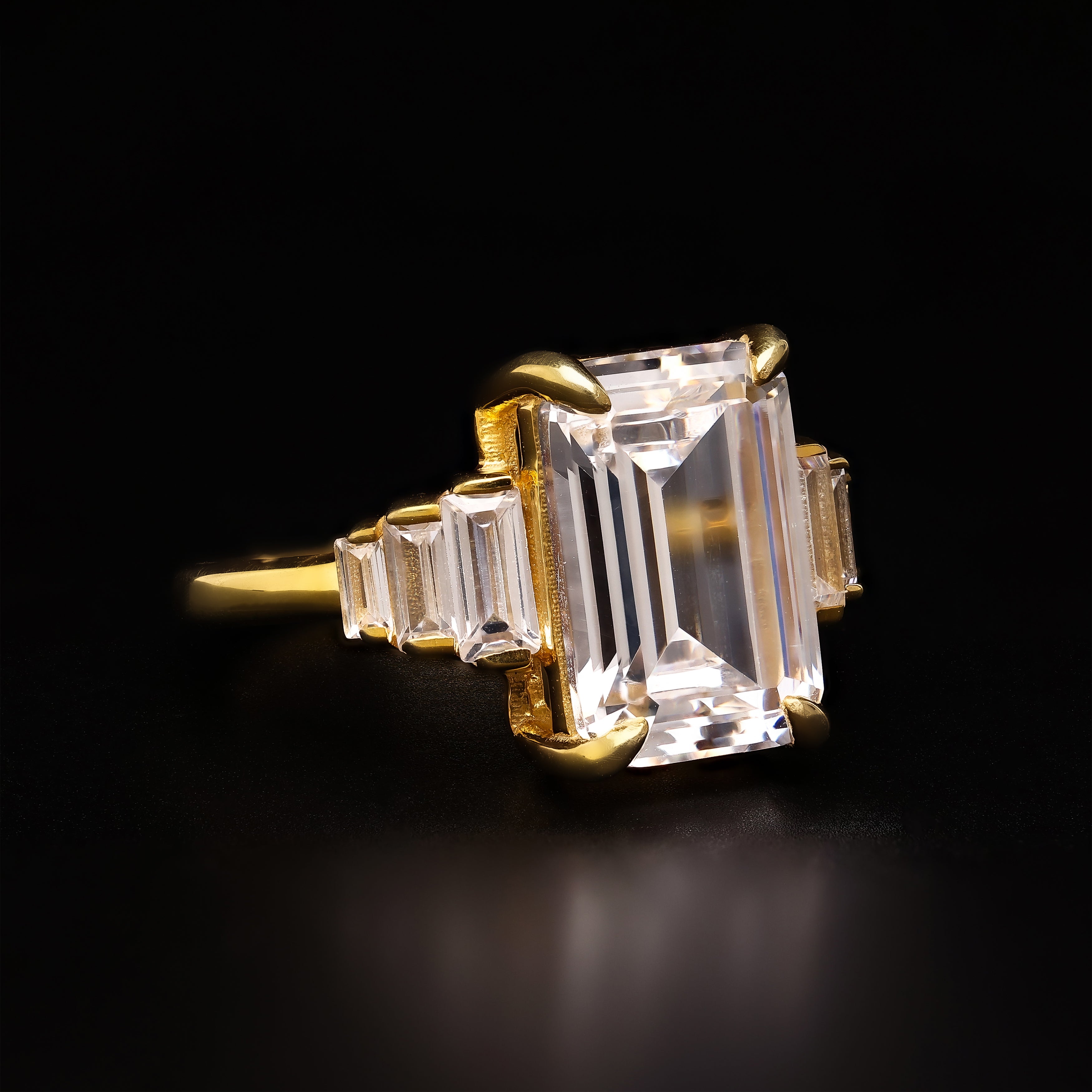 Regal Step-Cut Baguette Ring