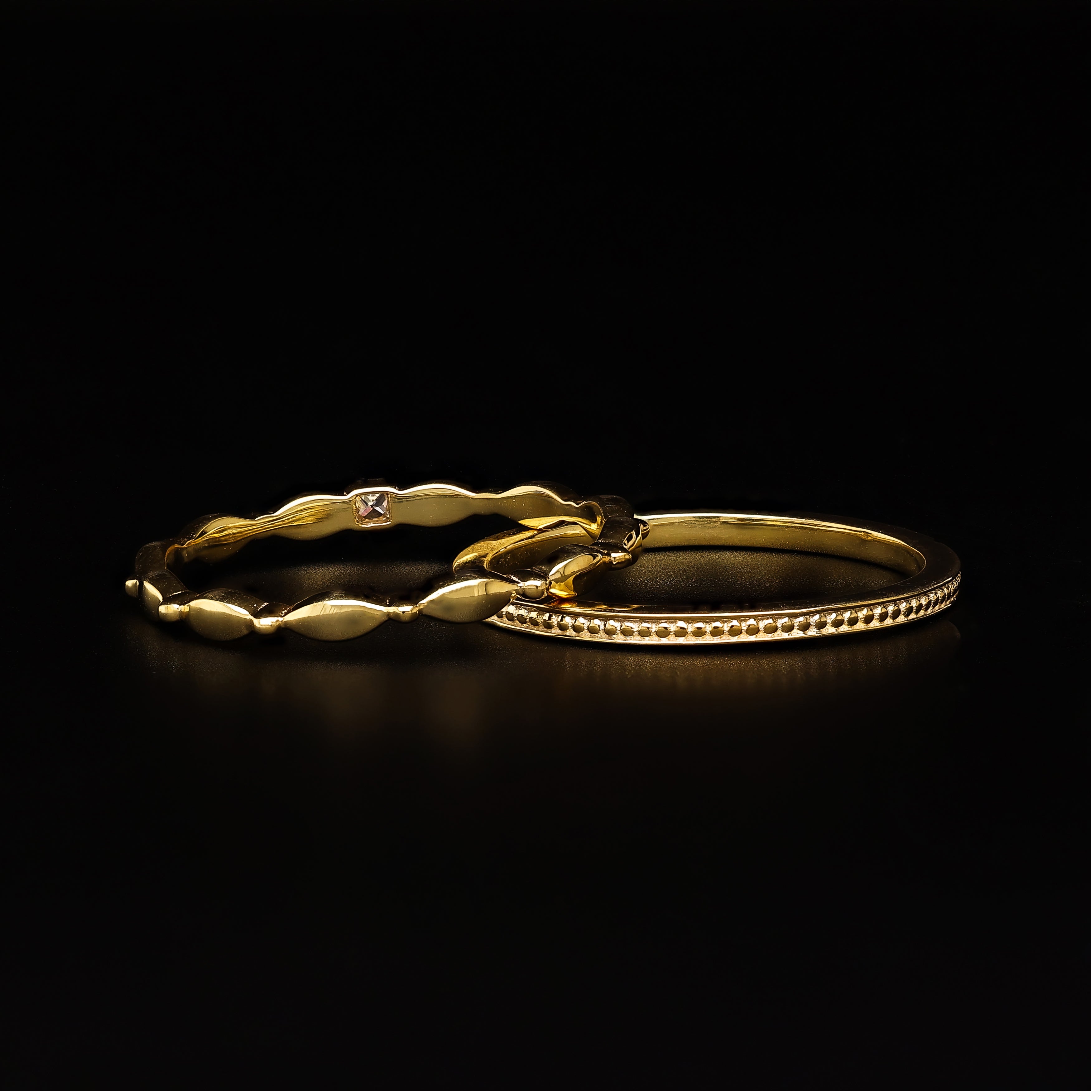 Minimalist Princess Duo – Modern Stackable Bridal Set