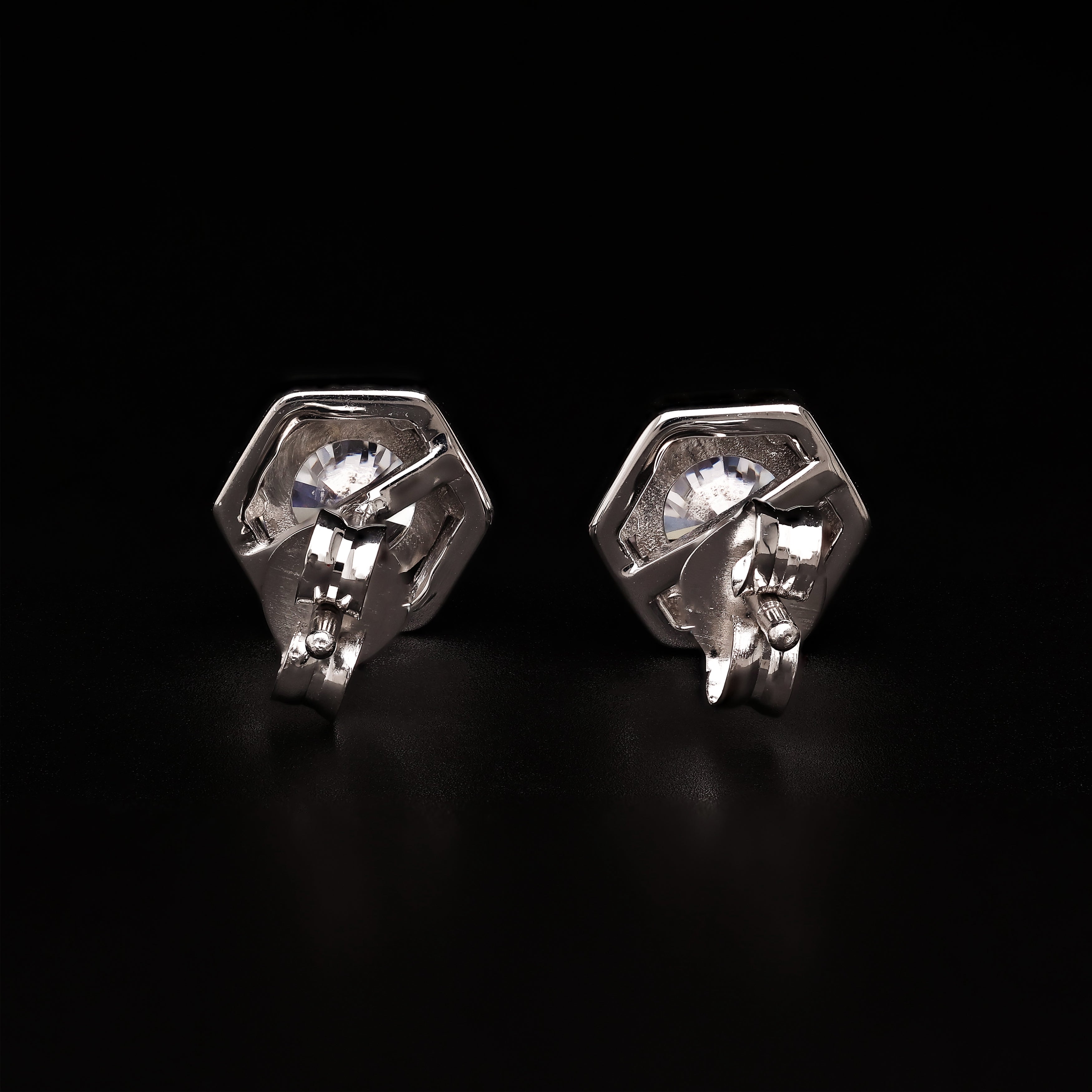 Eternal HexaGlow Studs – Modern Minimalist Sparkle