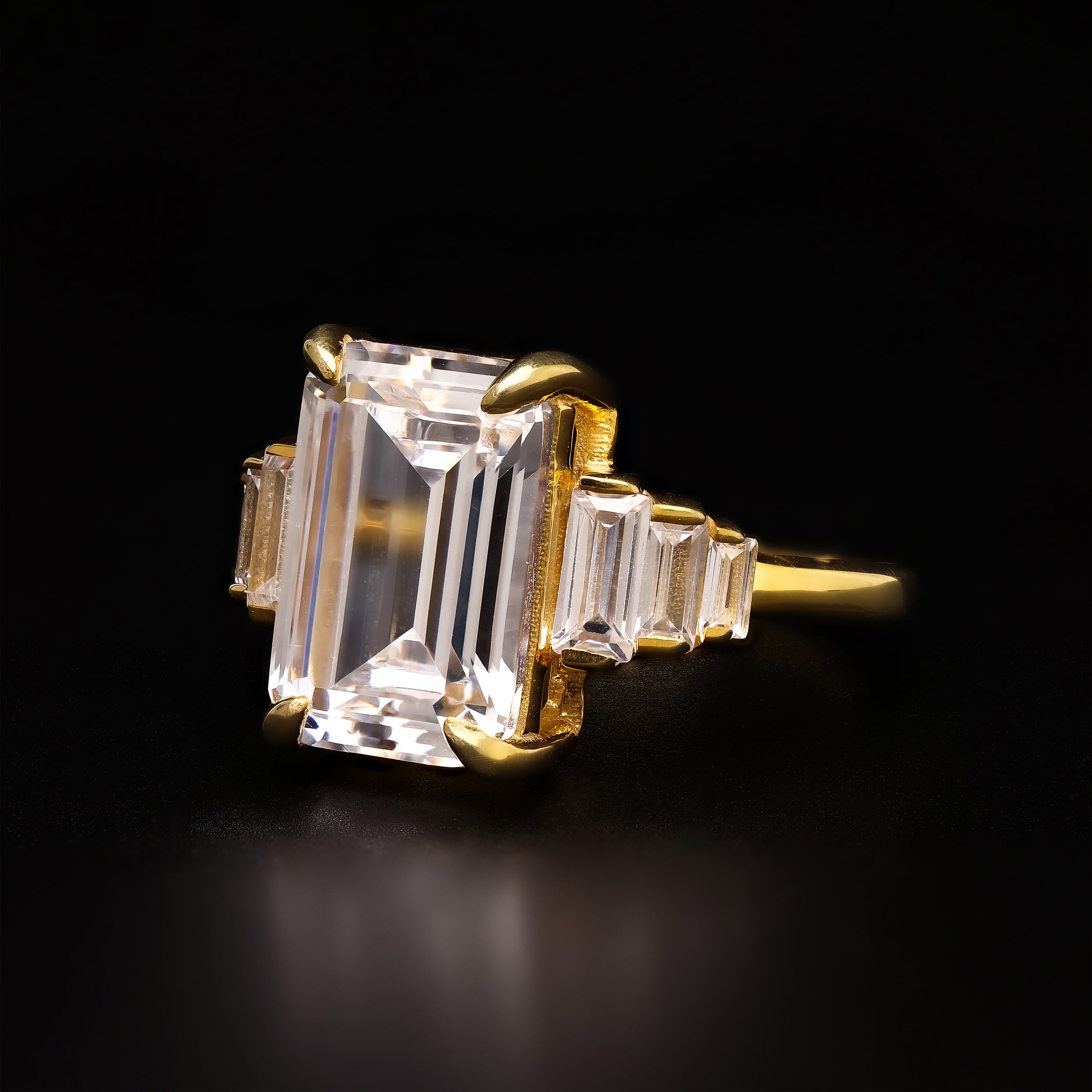 Regal Step-Cut Baguette Ring