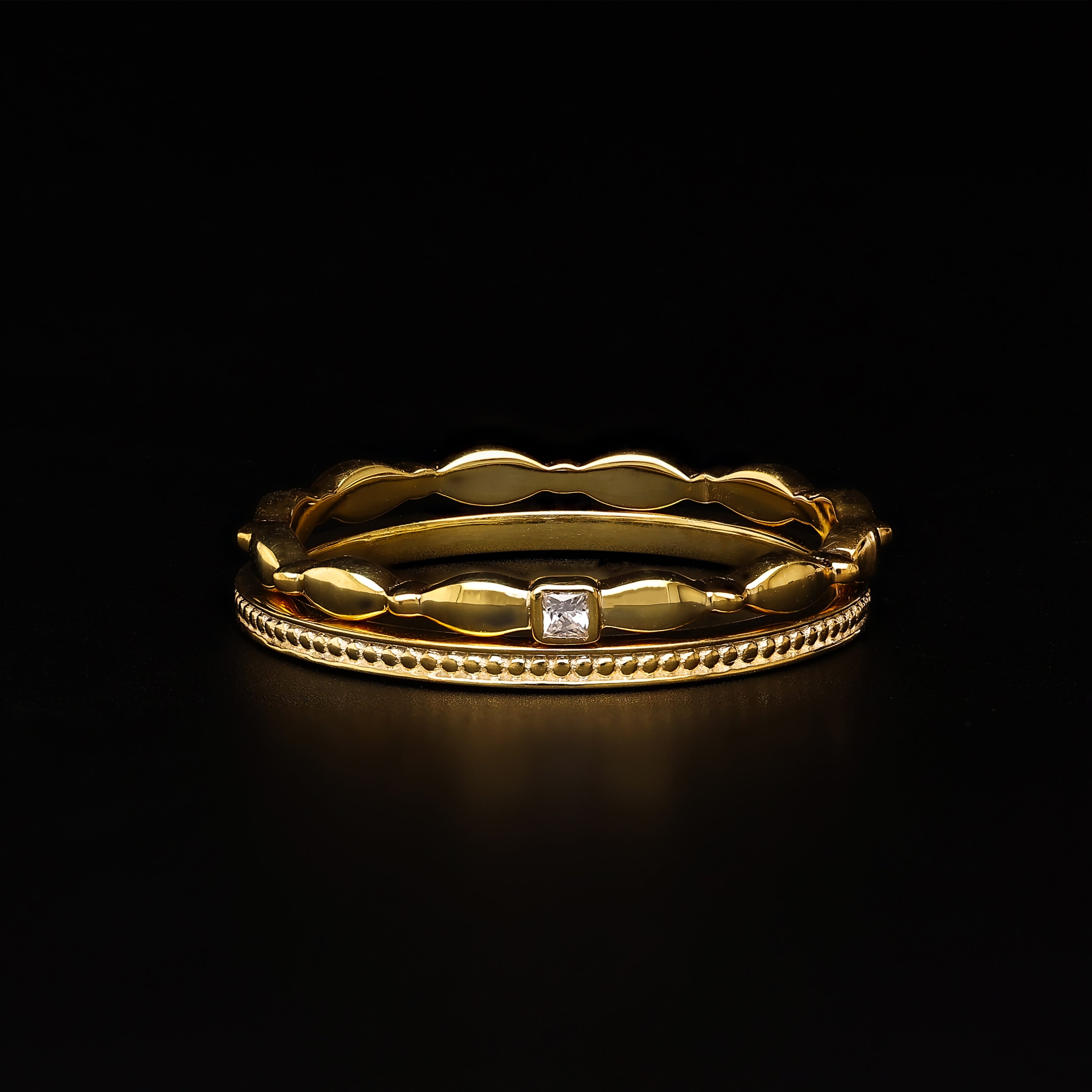 Minimalist Princess Duo – Modern Stackable Bridal Set