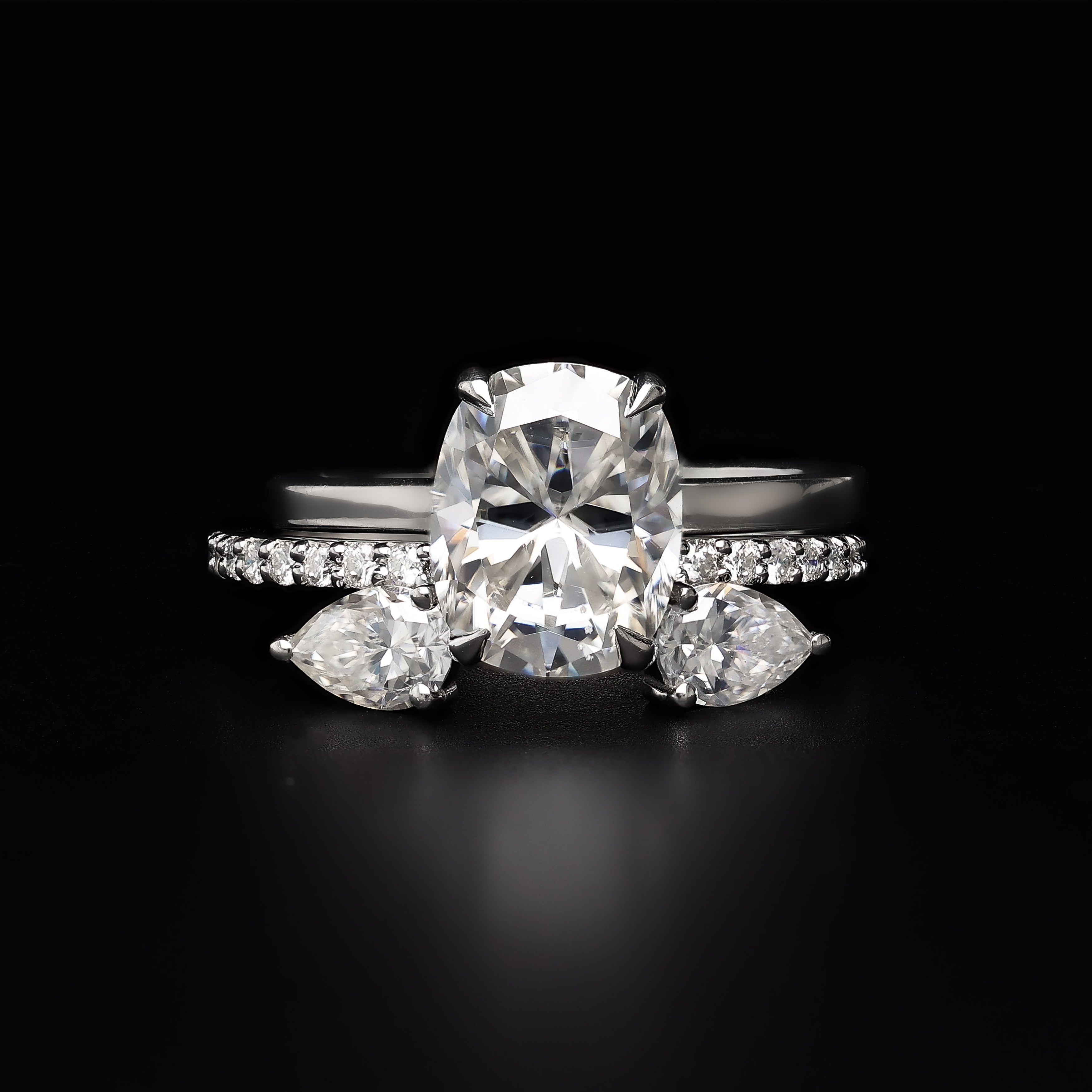 Eternal Romance Bridal Set – Elongated Cushion & Pear Radiance
