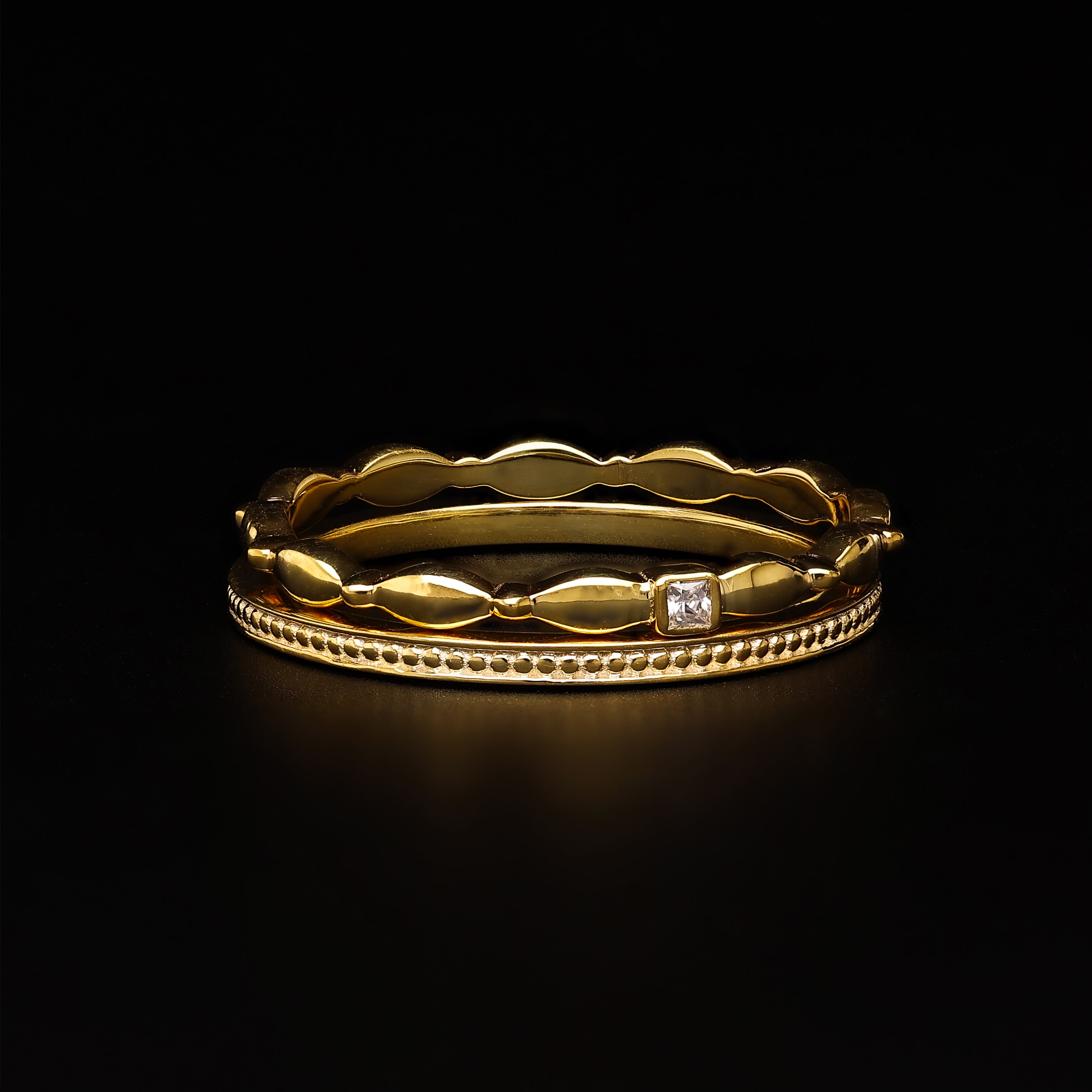 Minimalist Princess Duo – Modern Stackable Bridal Set