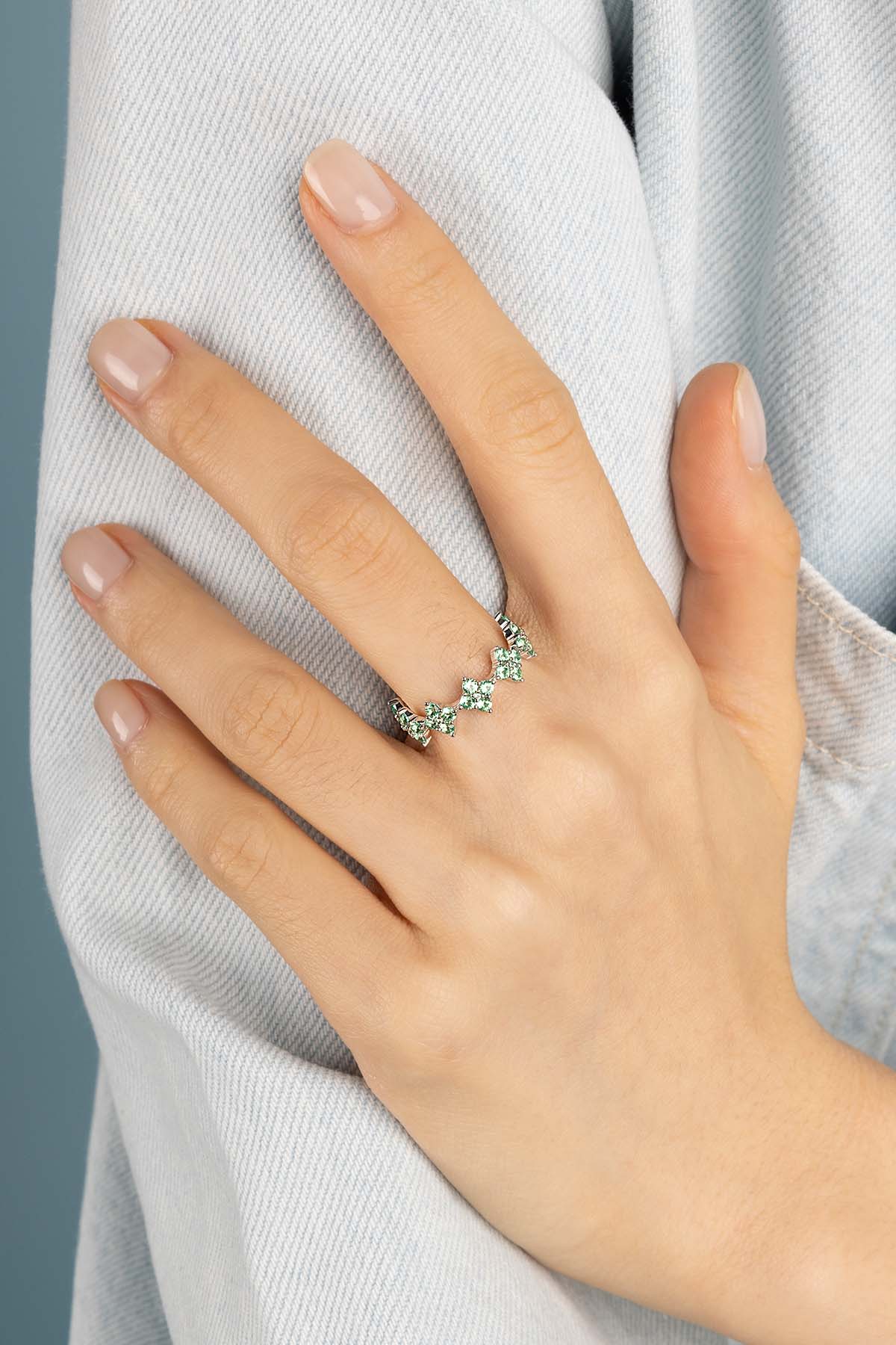 Pastel Green Spark Ring