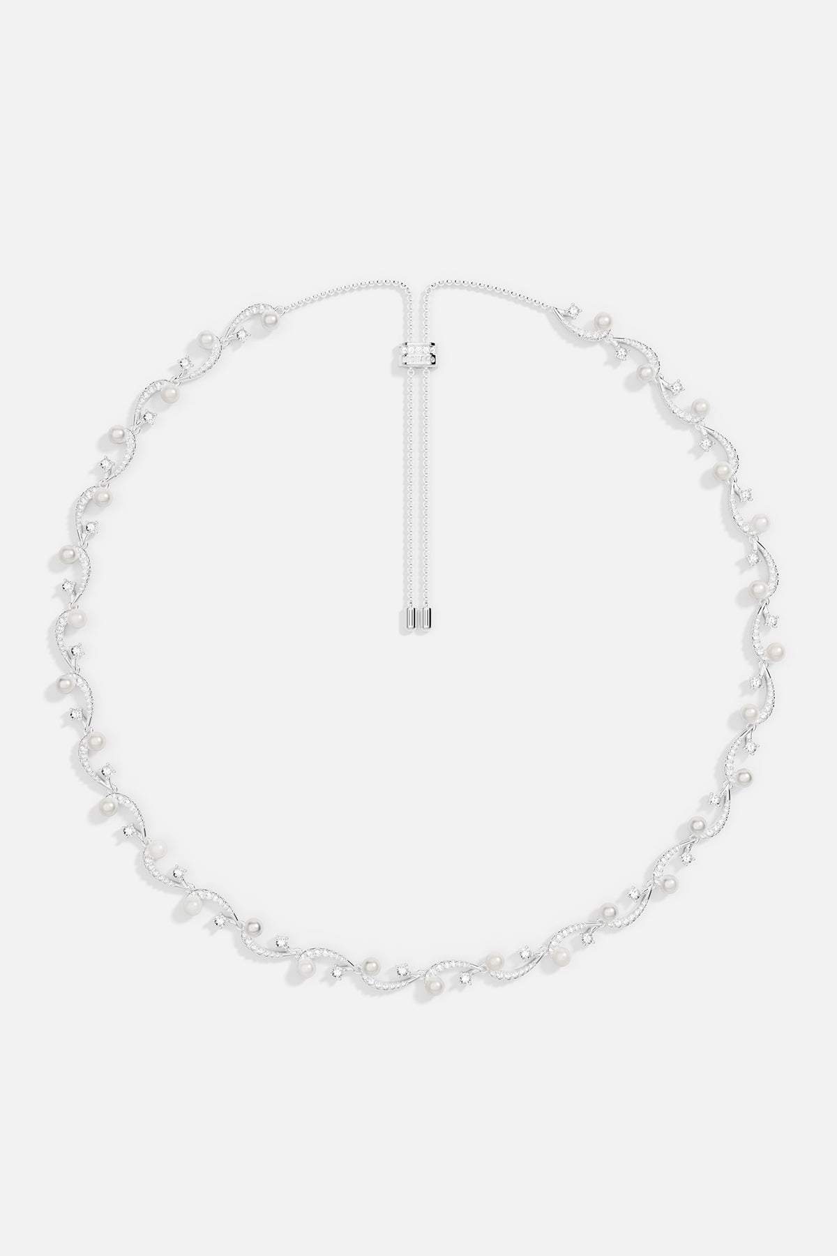 Flower Adjustable Necklace with Pearls