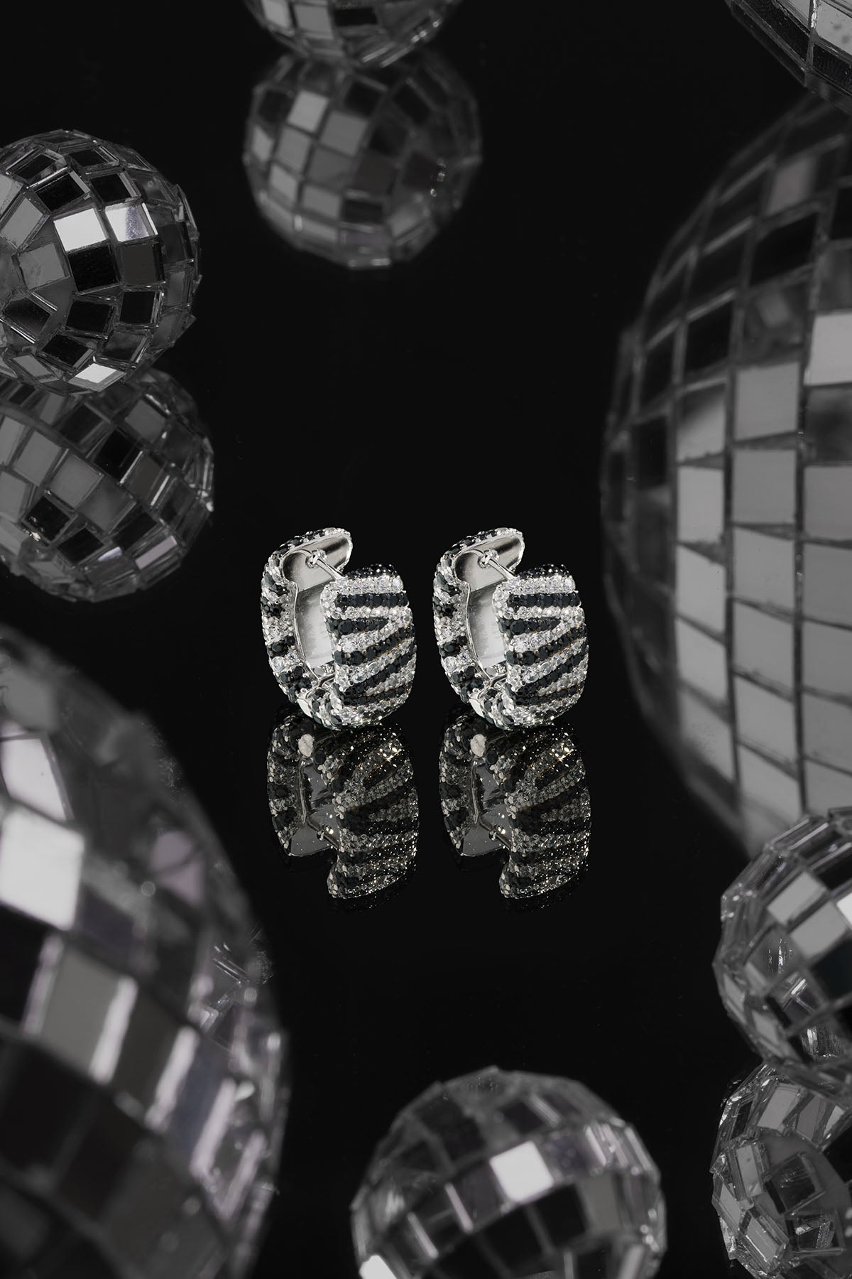 Zebra Hoop Earrings