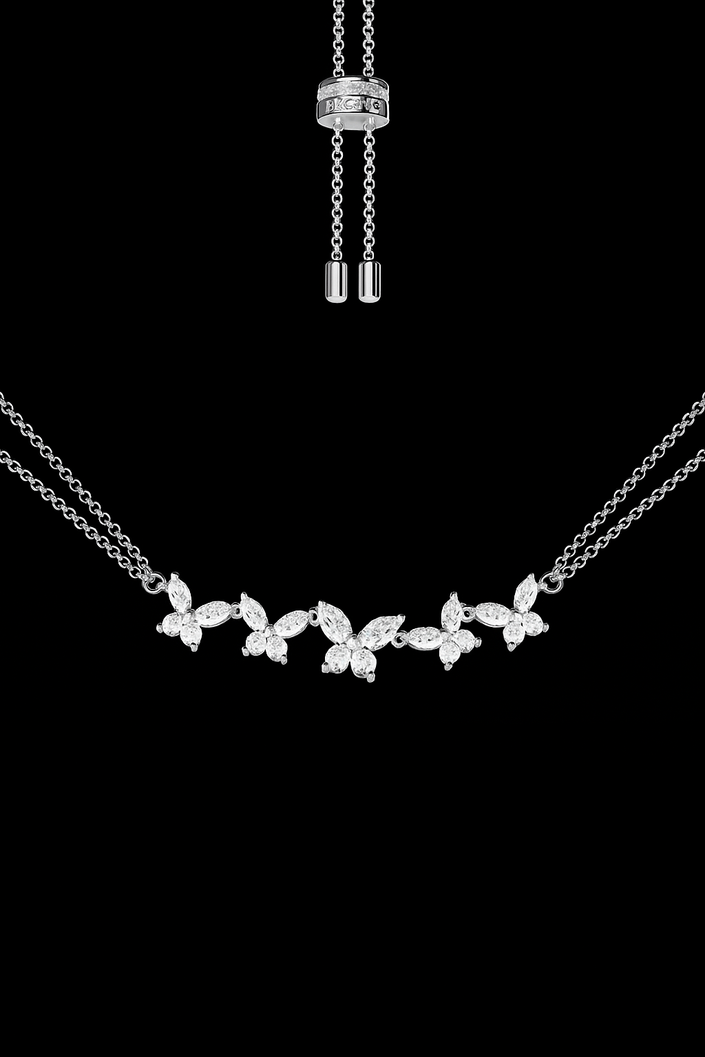 Butterflies Double Chain Adjustable Necklace