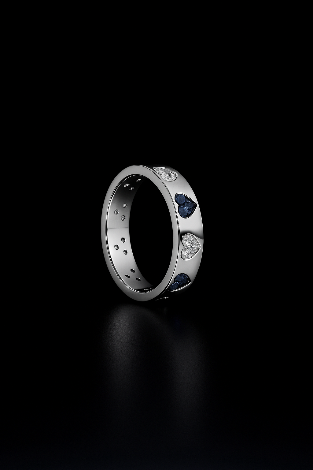 Blue & White Heart Ring