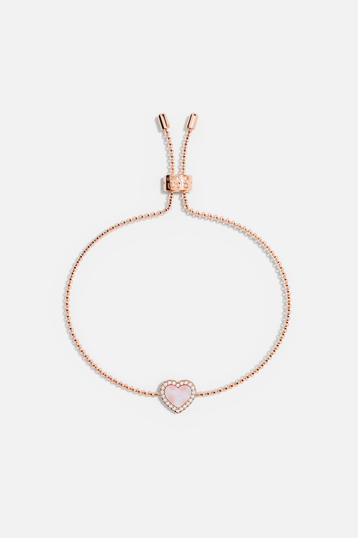 Pink Nacre Heart Adjustable bracelet