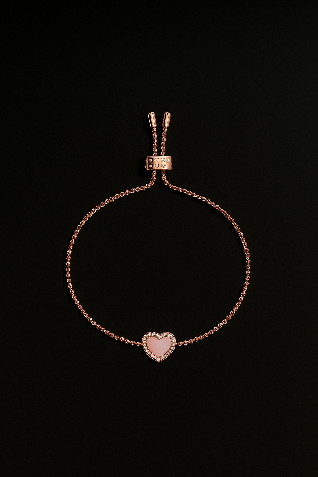 Pink Nacre Heart Adjustable bracelet