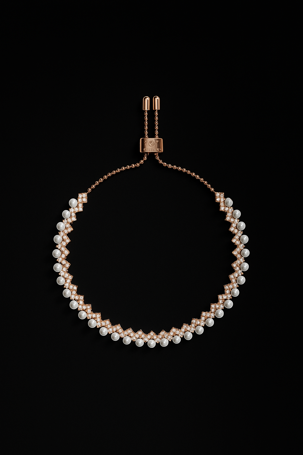 Up and Down Adjustable Bracelet with Pearls