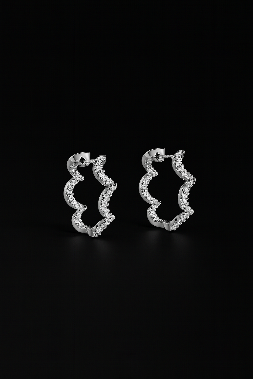 Wavy Silver Hoop Earrings - Small