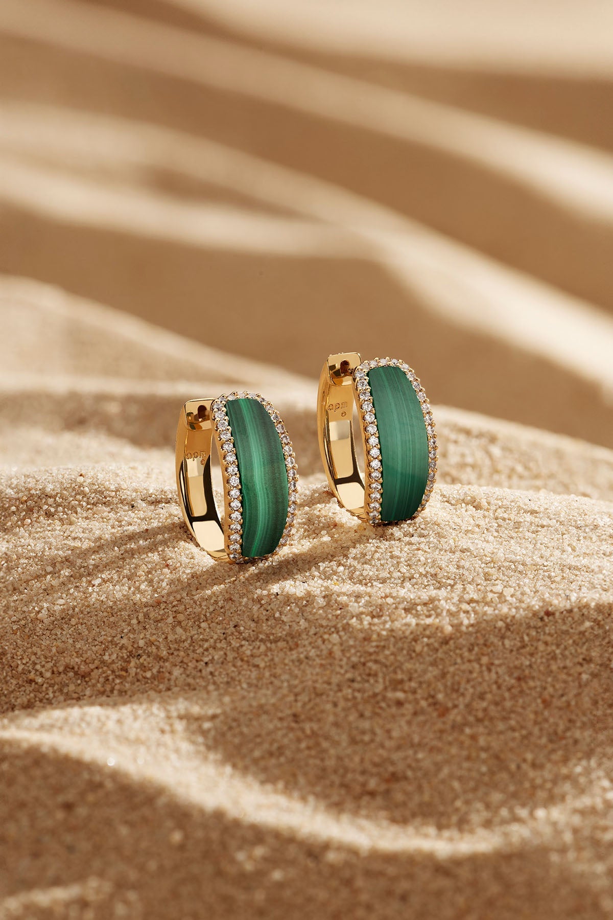 Malachite Hoop Earrings