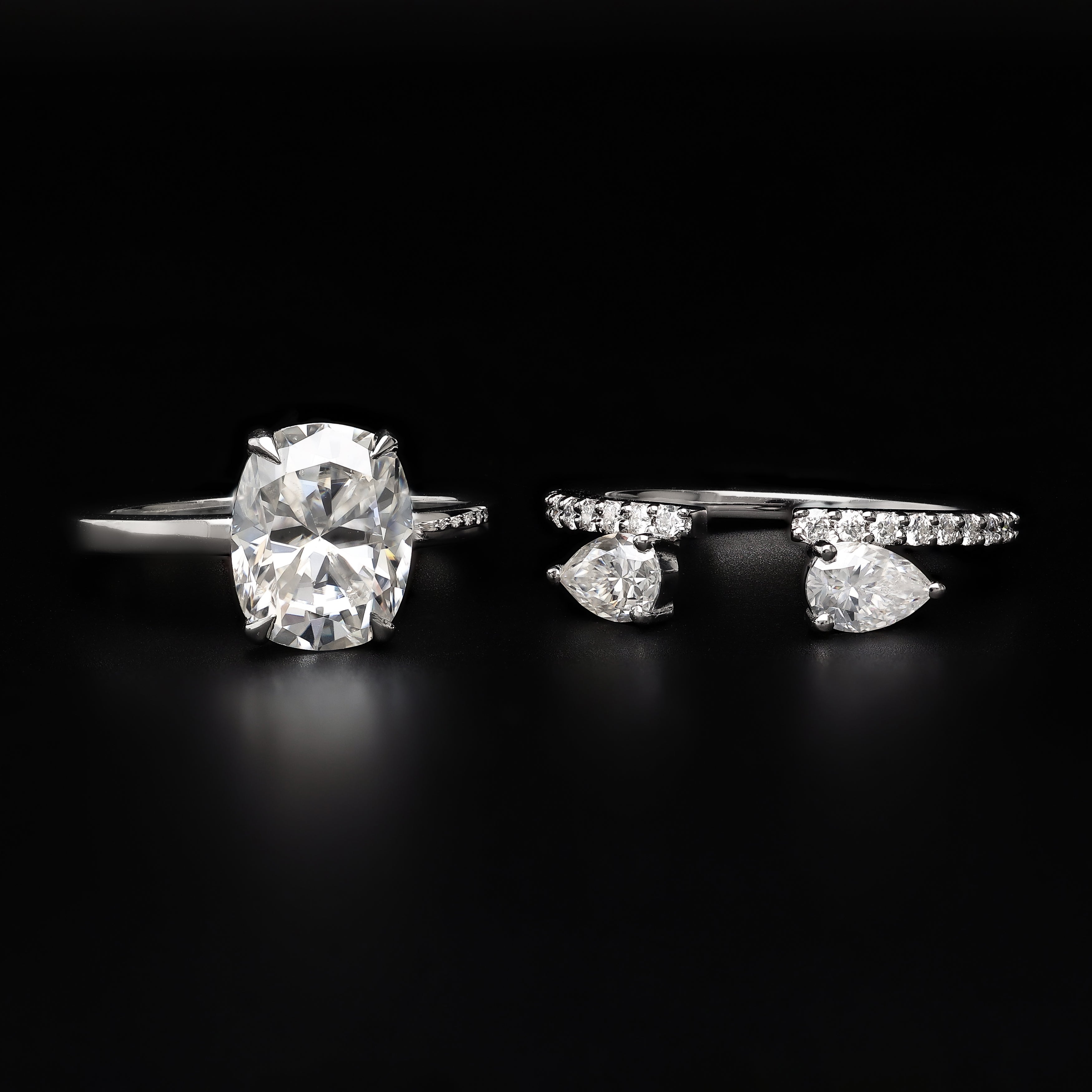 Eternal Romance Bridal Set – Elongated Cushion & Pear Radiance