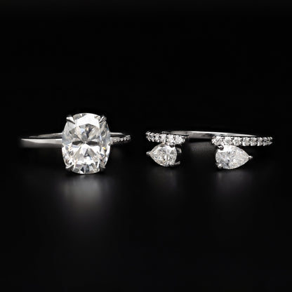 Eternal Romance Bridal Set – Elongated Cushion & Pear Radiance