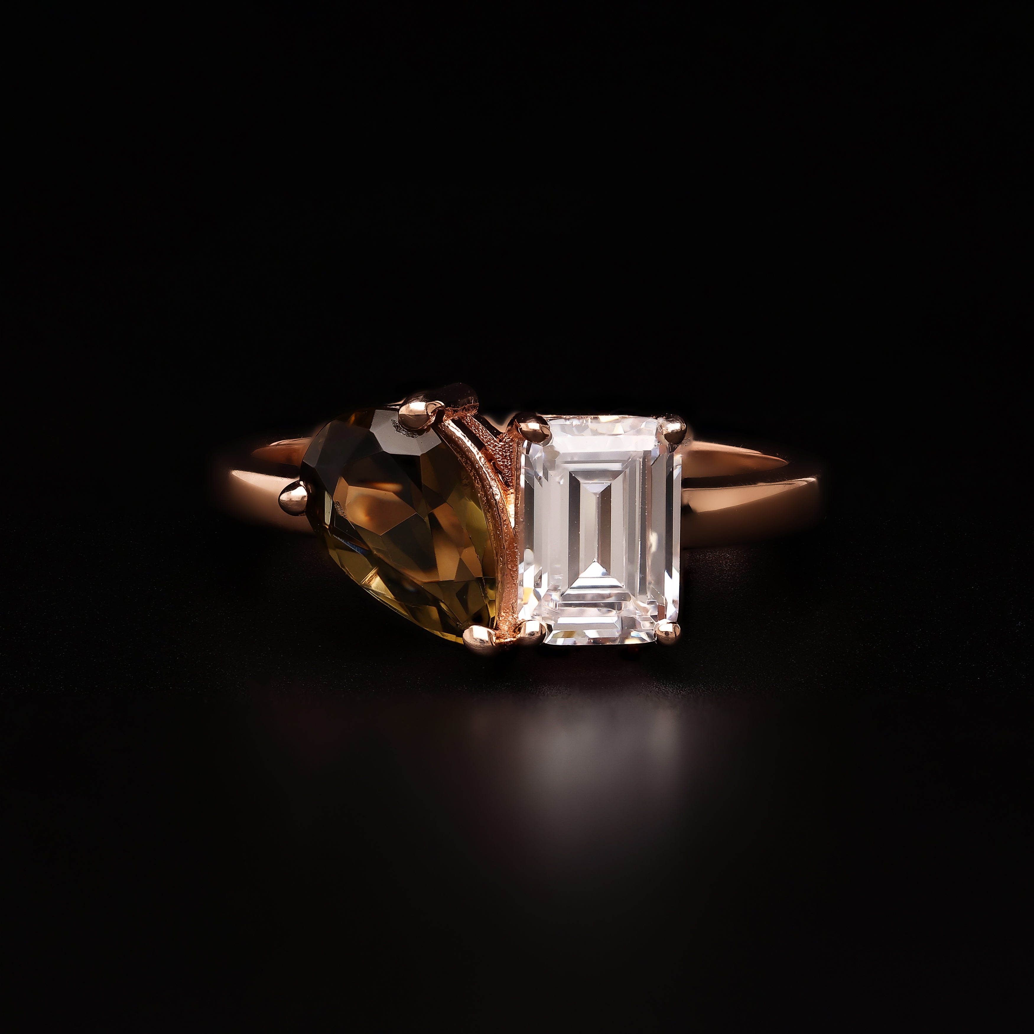Toi et Moi – Smoky Quartz & Emerald-Cut Duo