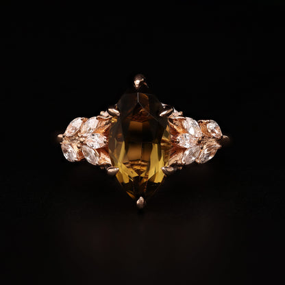 Enchanted Smoky Bloom – A Floral Marquise Design