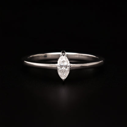 Minimalist Marquise – Sleek Solitaire Ring