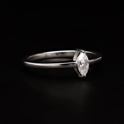 Minimalist Marquise – Sleek Solitaire Ring