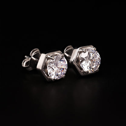 Eternal HexaGlow Studs – Modern Minimalist Sparkle