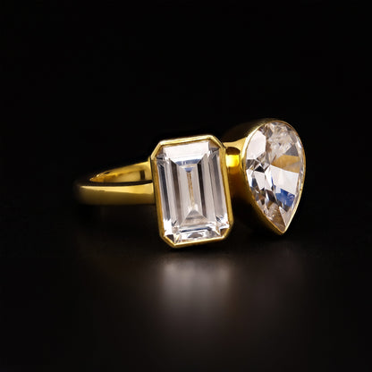 Toi et Moi Dual Enchantment Bezel Ring