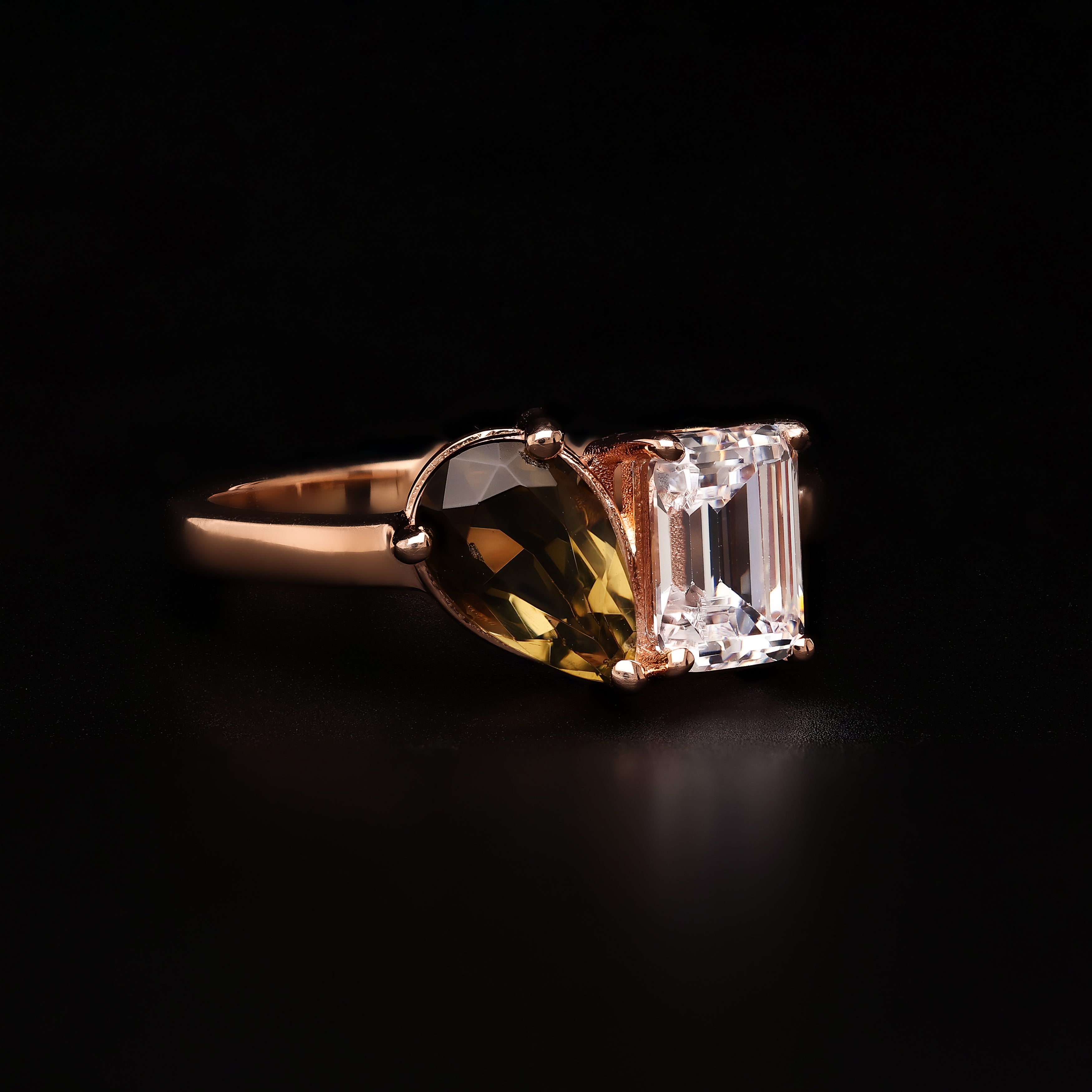 Toi et Moi – Smoky Quartz & Emerald-Cut Duo