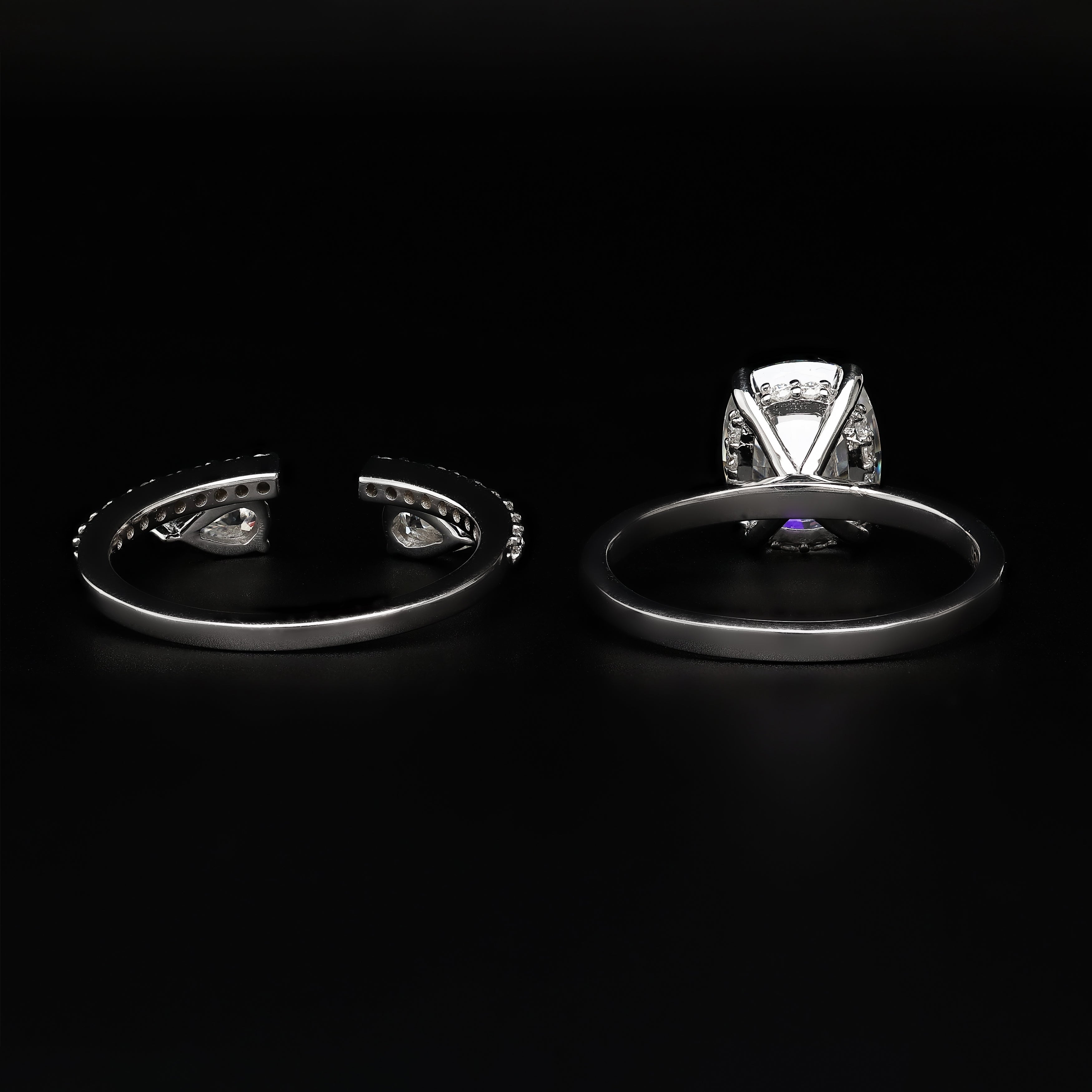 Eternal Romance Bridal Set – Elongated Cushion & Pear Radiance