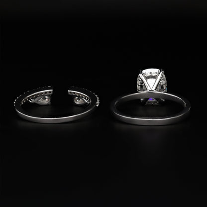 Eternal Romance Bridal Set – Elongated Cushion & Pear Radiance