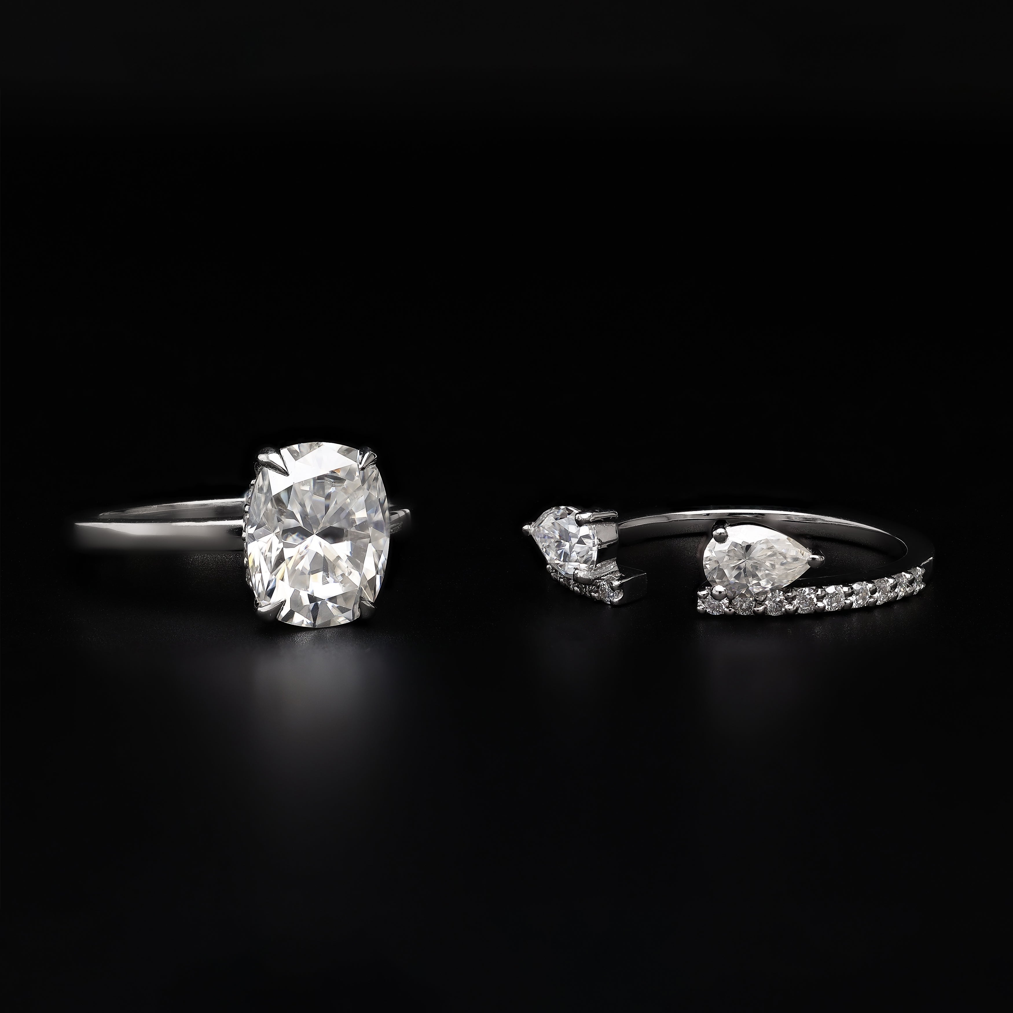 Eternal Romance Bridal Set – Elongated Cushion & Pear Radiance
