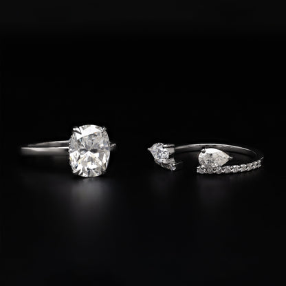 Eternal Romance Bridal Set – Elongated Cushion & Pear Radiance
