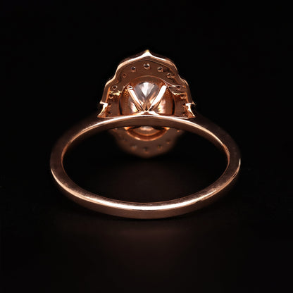 Art Deco Radiance – Oval Halo