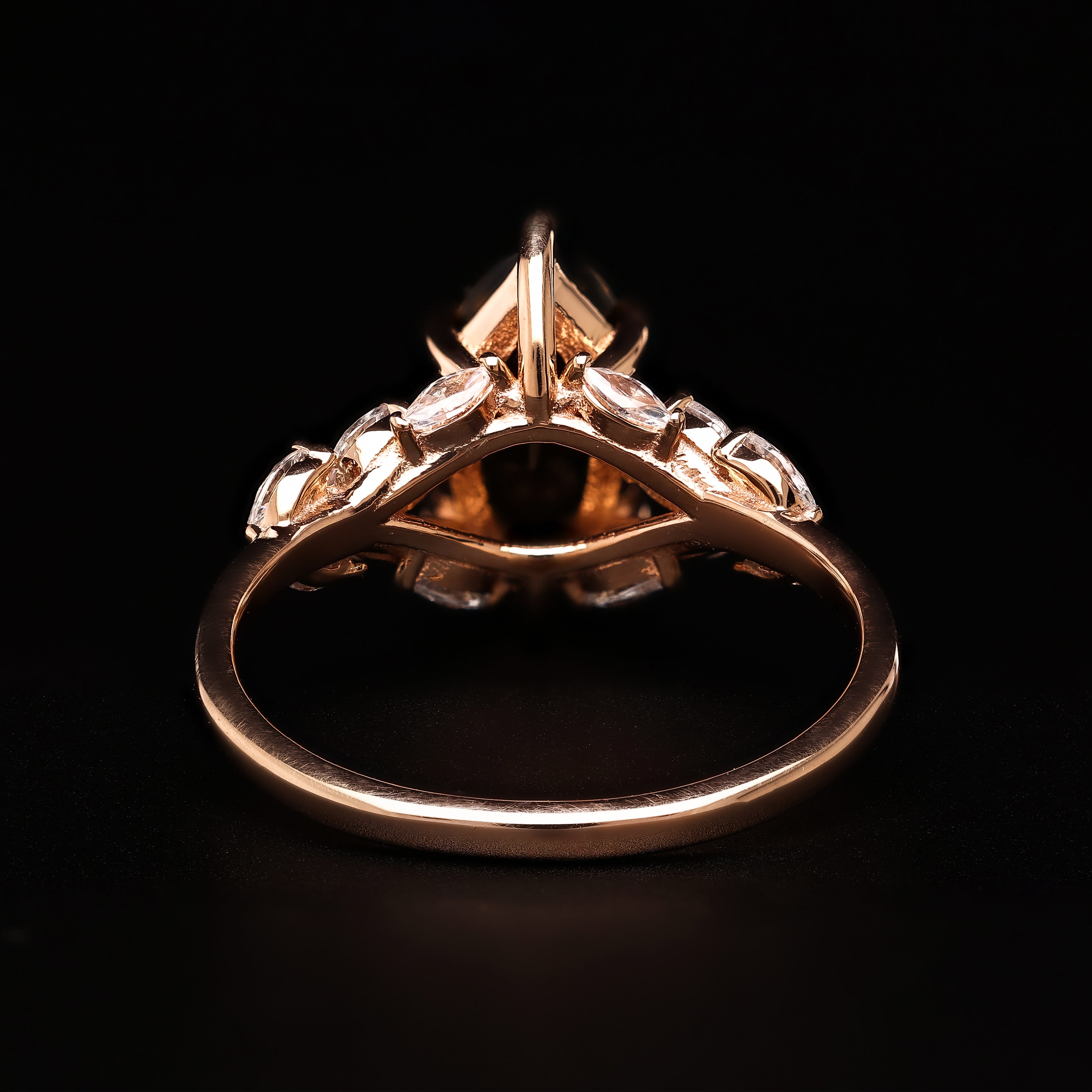 Enchanted Smoky Bloom – A Floral Marquise Design