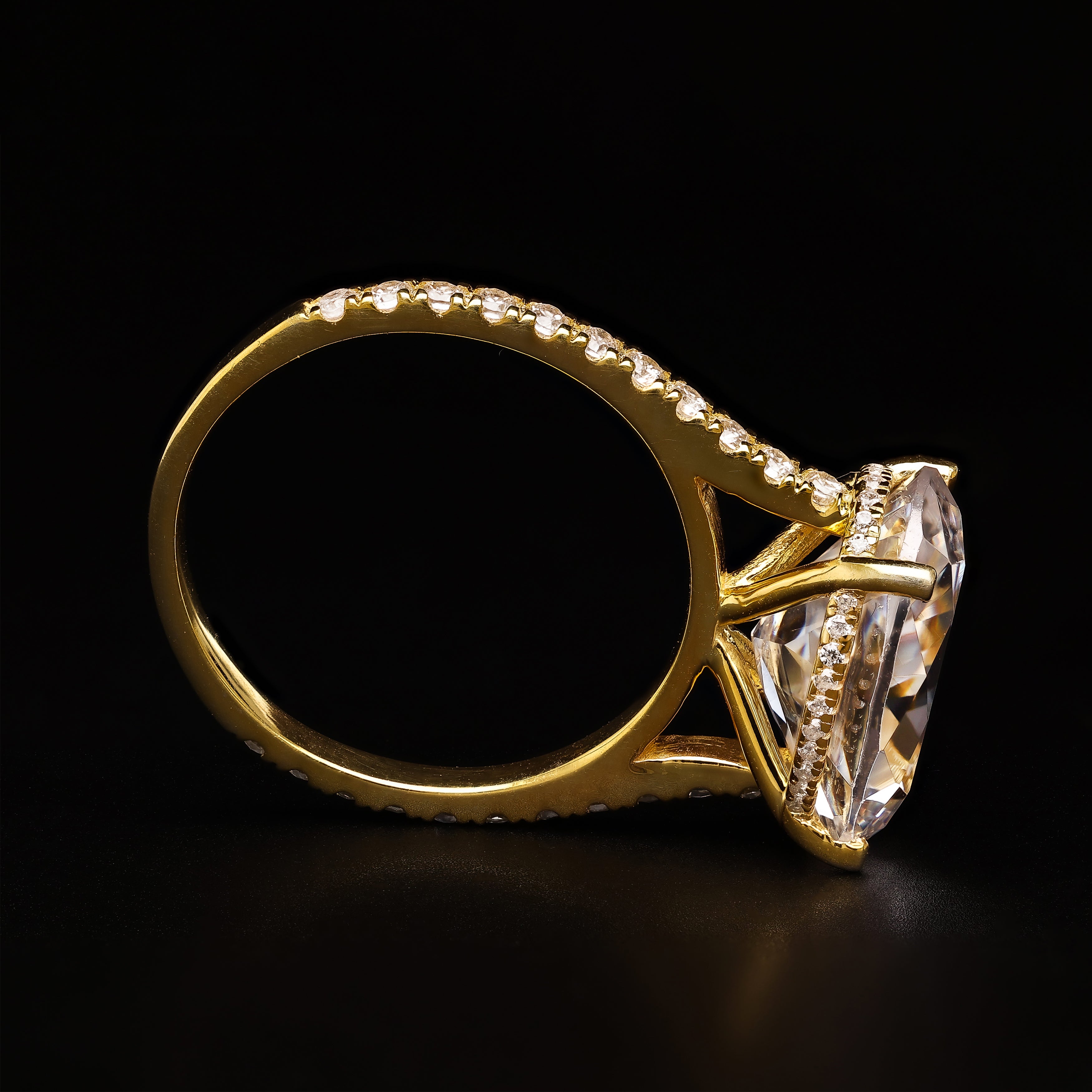 The Eternal Oval Spark – Pave & Hidden Halo