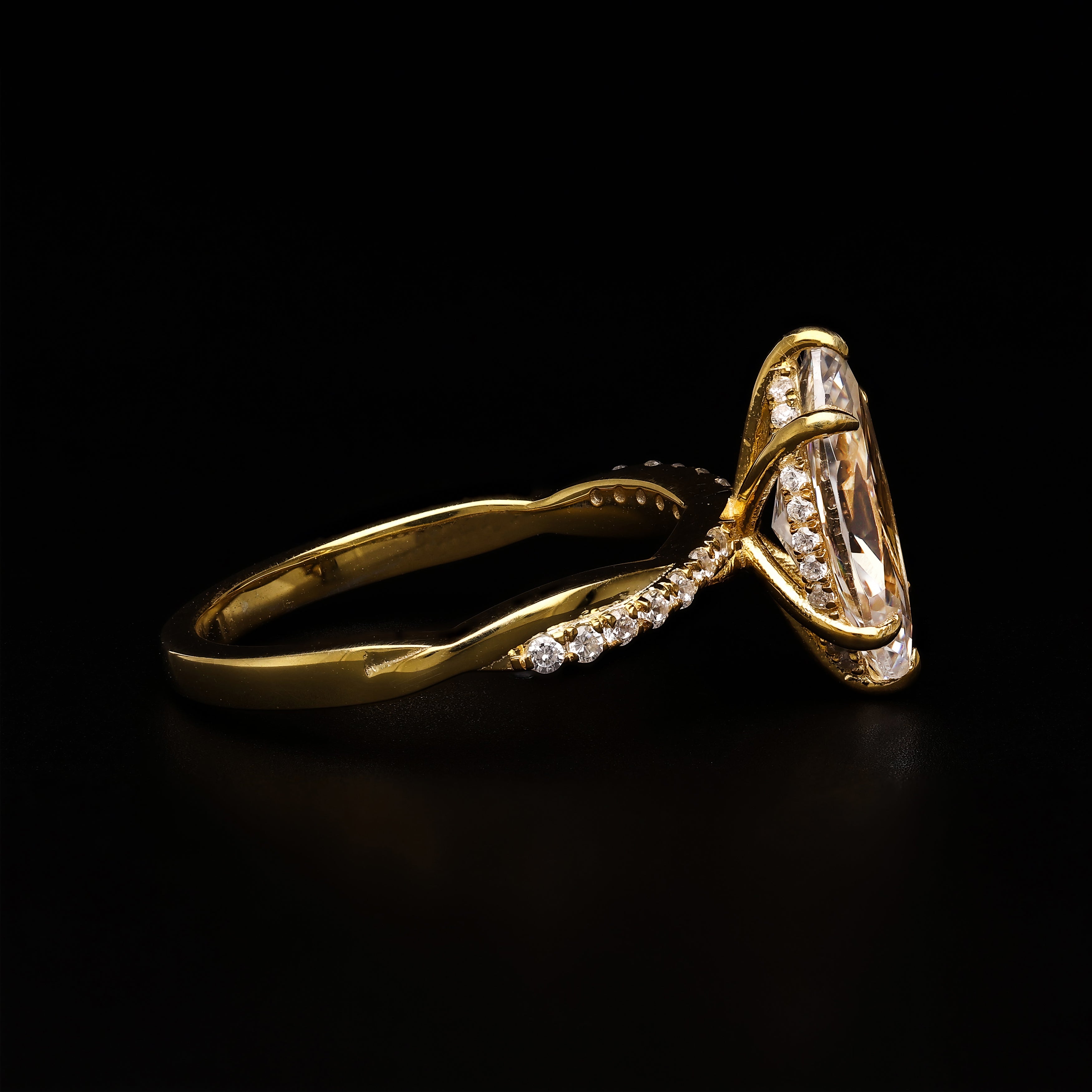 Twisted Marquise Spark Ring – Modern Statement