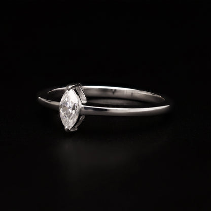 Minimalist Marquise – Sleek Solitaire Ring