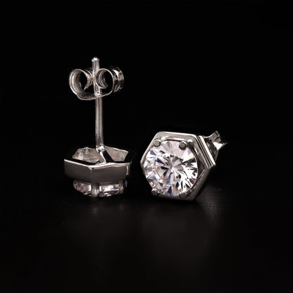 Eternal HexaGlow Studs – Modern Minimalist Sparkle