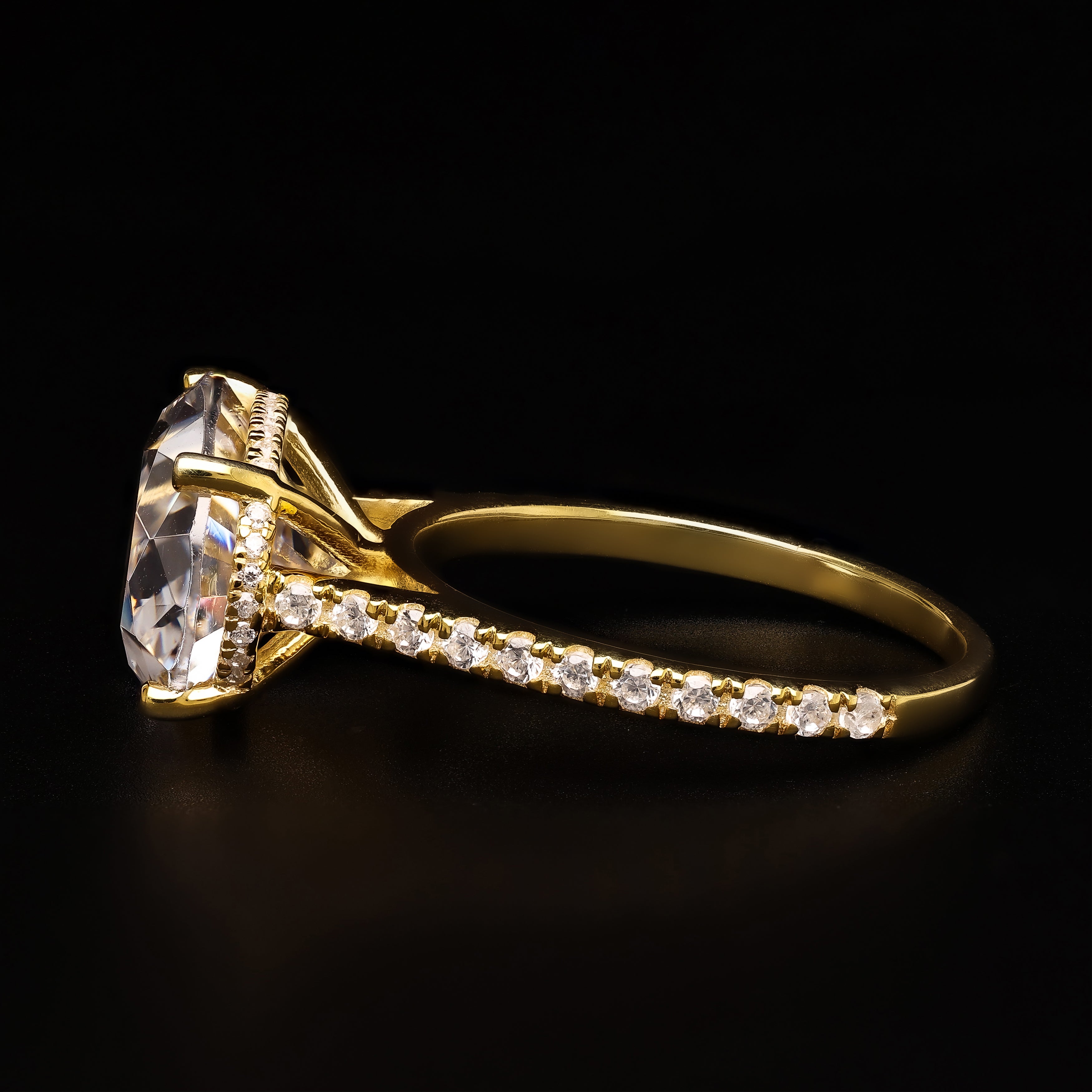 The Eternal Oval Spark – Pave & Hidden Halo