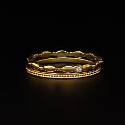 Minimalist Princess Duo – Modern Stackable Bridal Set