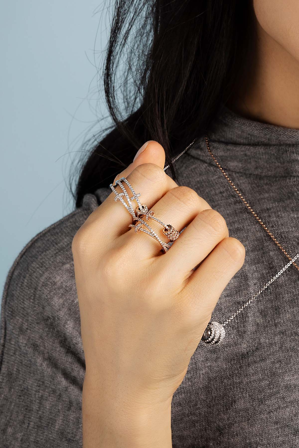 Triple Ring with Sliding Hoops