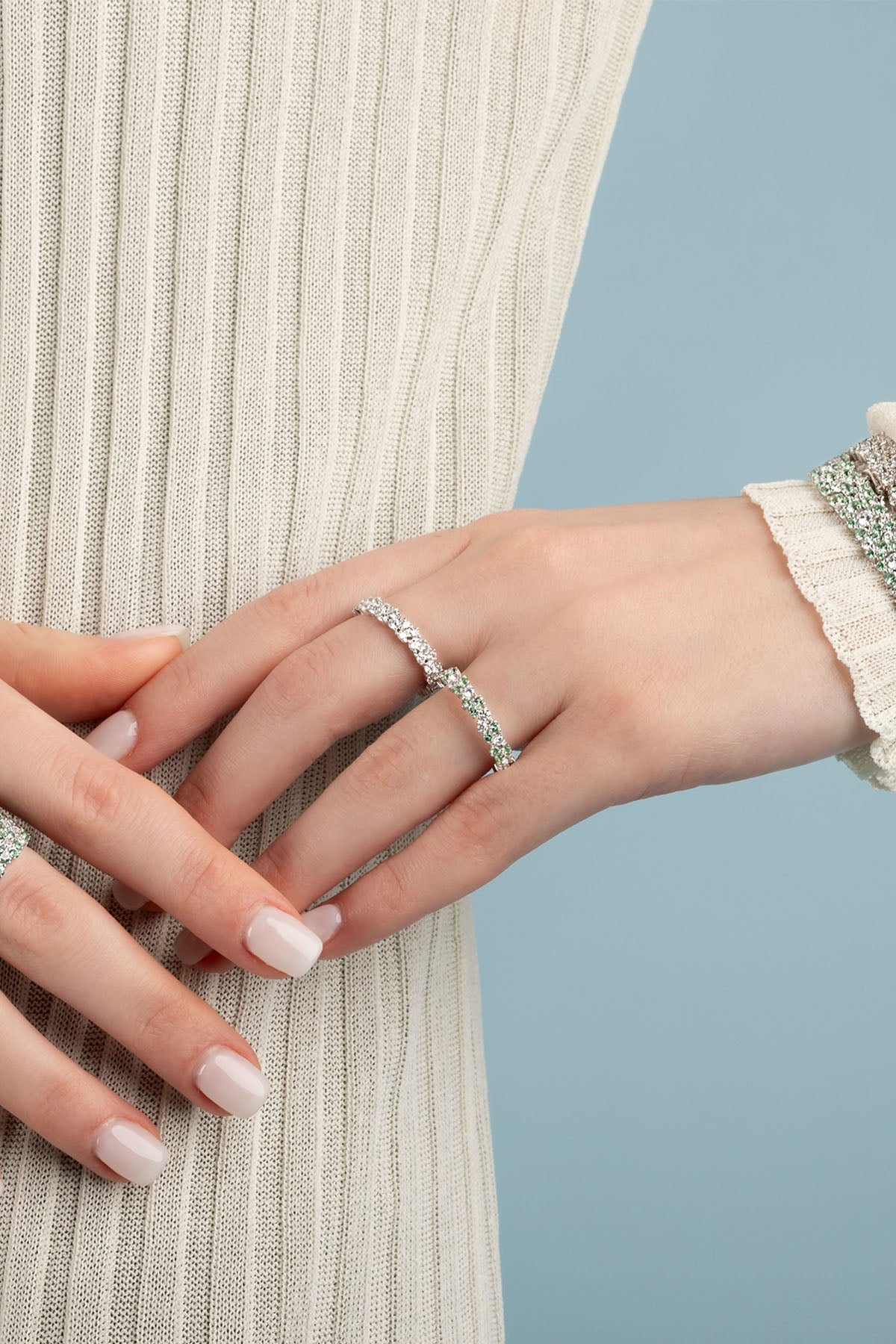 Pastel Green Drop Ring