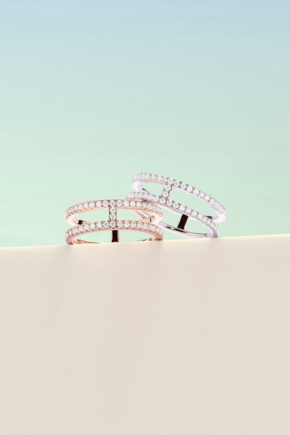 Double Line Pavé Ring