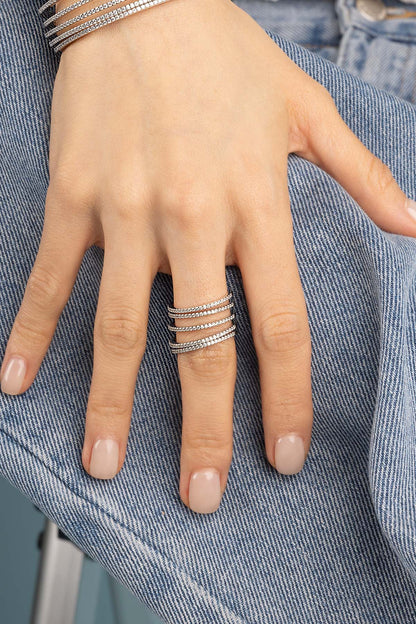 Linear Pavé Ring