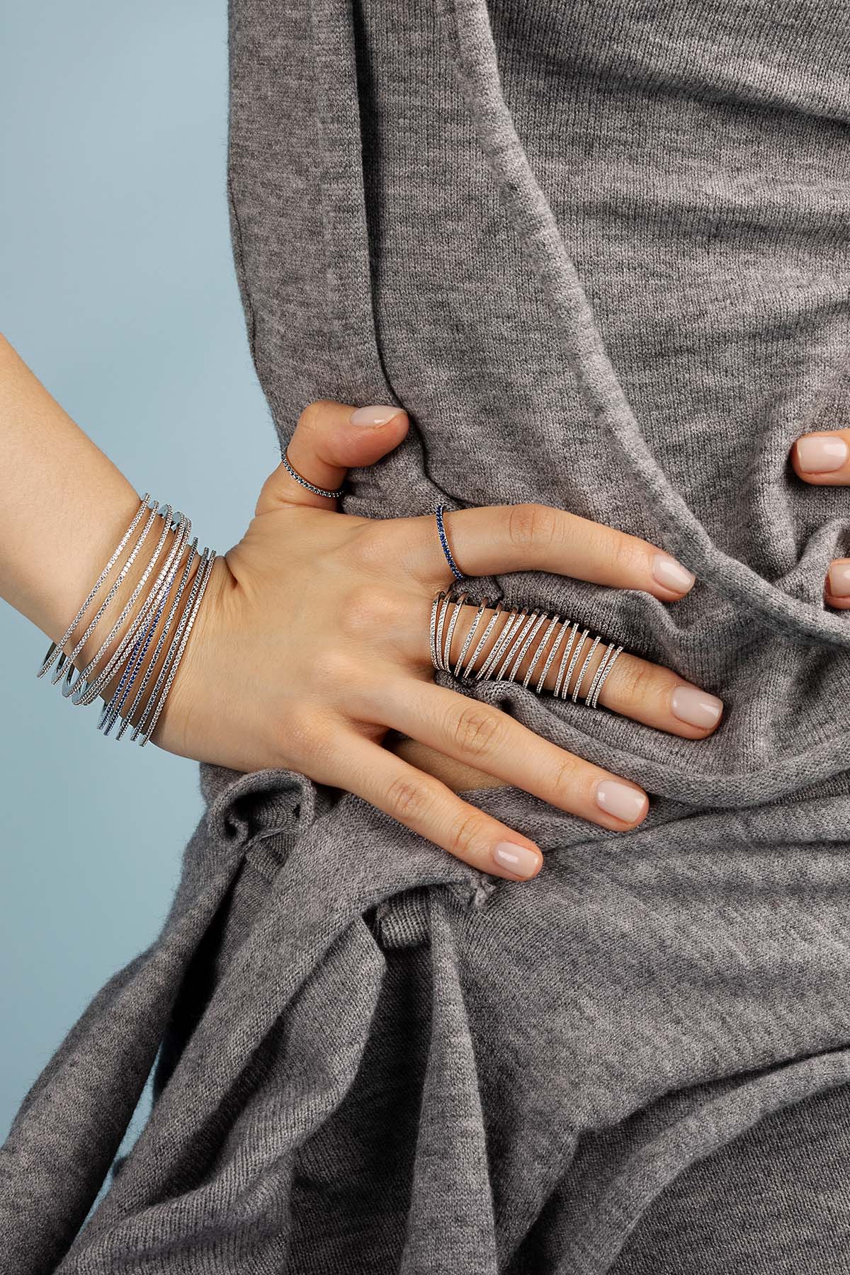 Statement Linear Pavé Ring