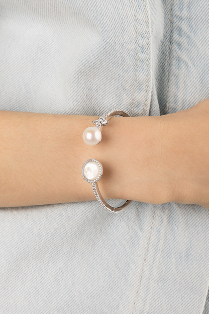 White Nacre and Pearl Cuff