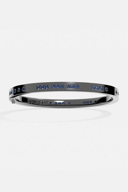 Blue Bonheur Morse Code Bangle