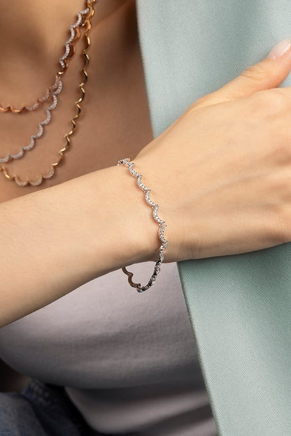 Wavy Silver Bracelet