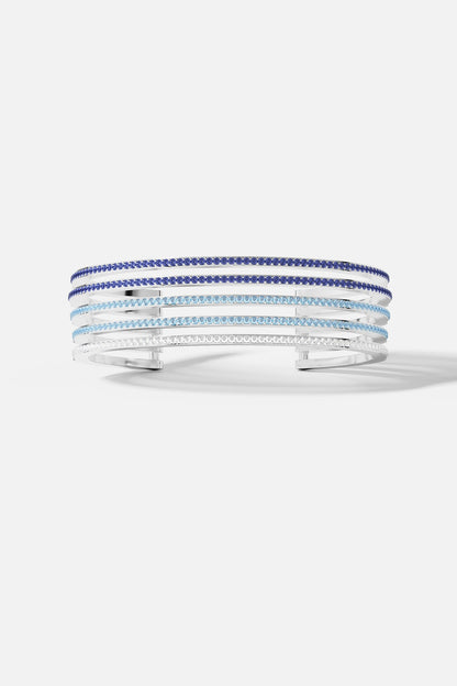 Aqua Linear Pavé Bangle