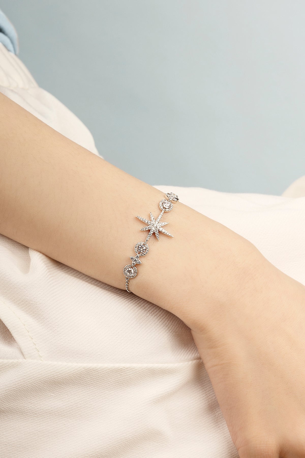 Pavé Météorites & Circles Adjustable Bracelet