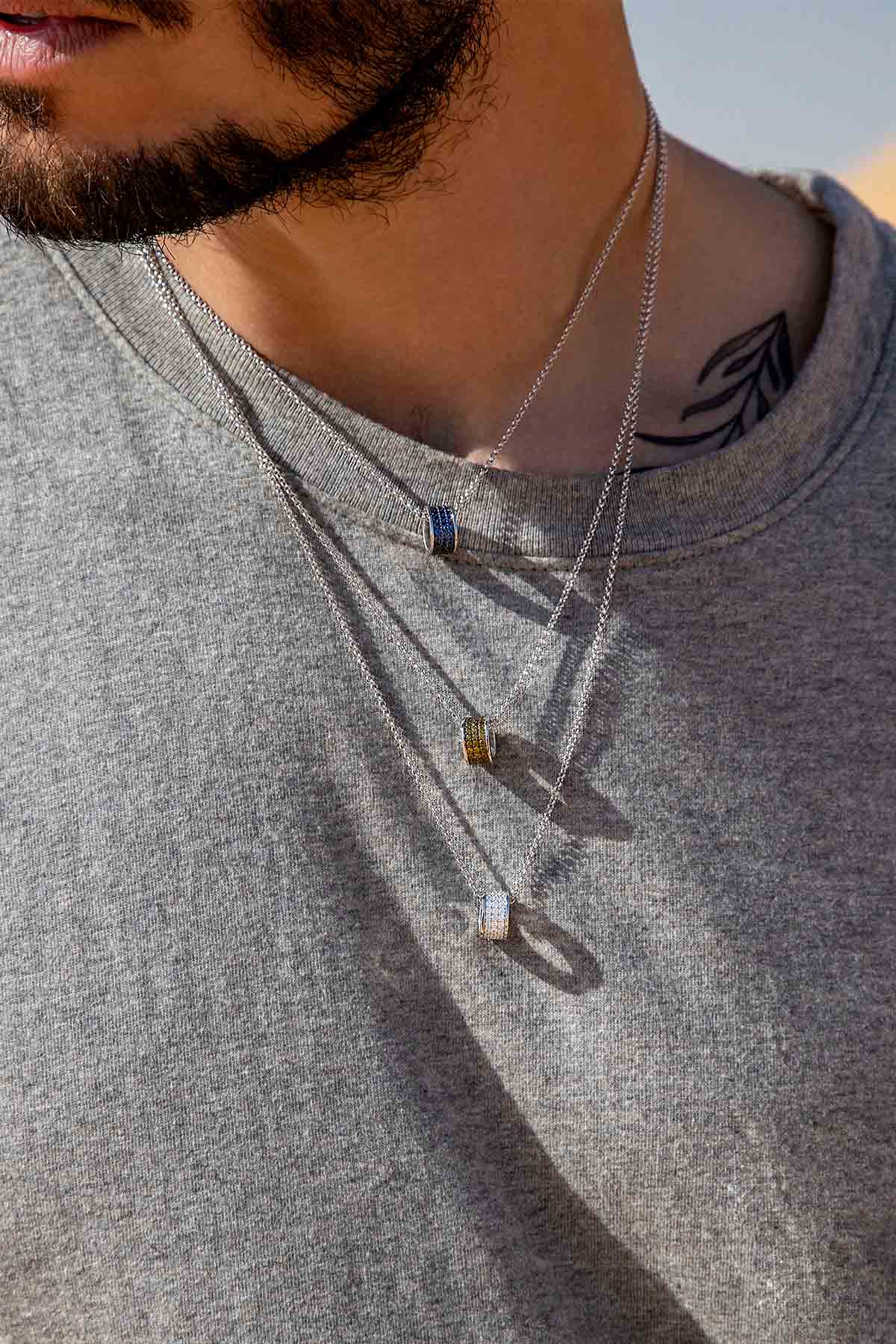 Adjustable Necklace with Pavé Ring Pendant